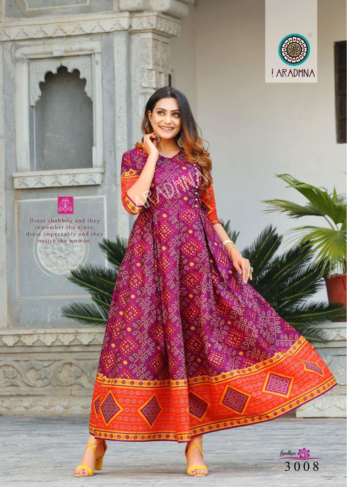 Bandhani gown